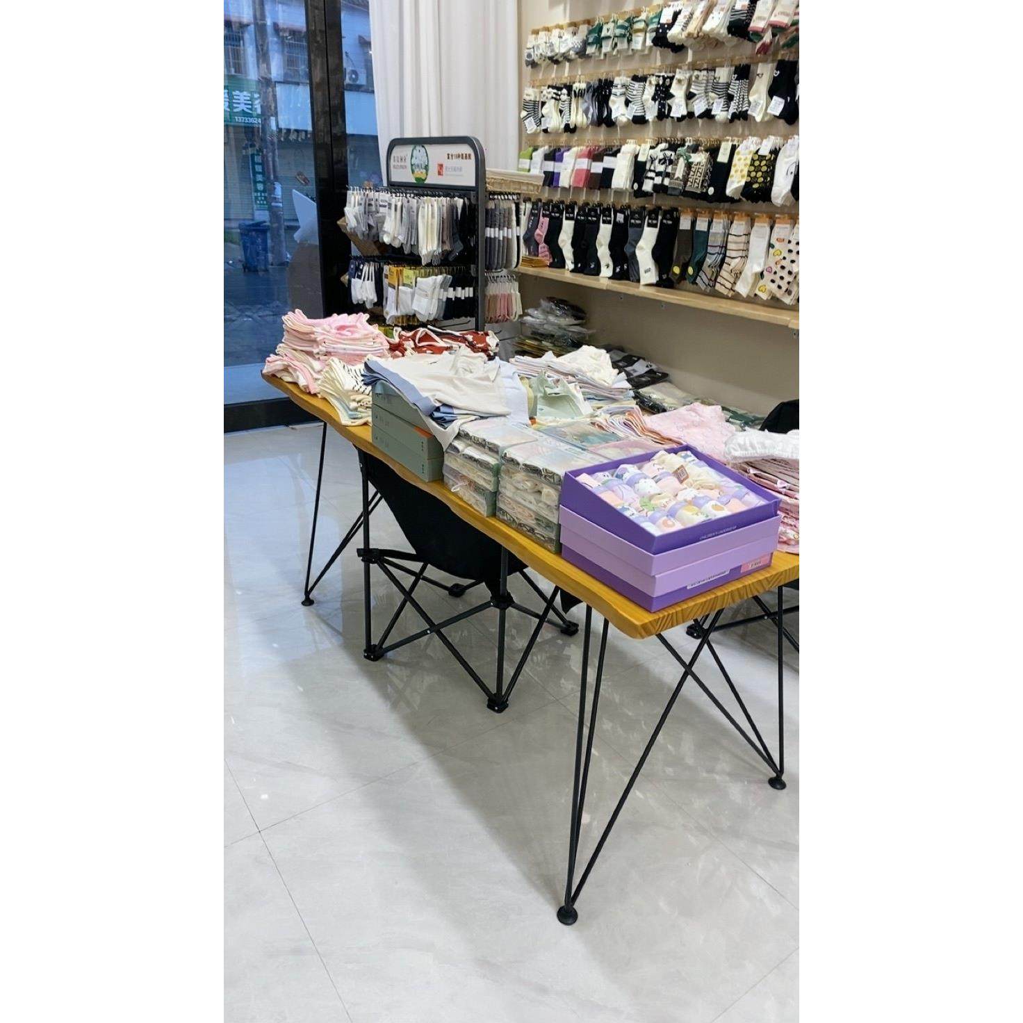 北欧服装店桌子中间摆放中岛实木展示桌简约长方形流水台展示鞋架,淘宝优惠券,粉丝福利购,淘宝优惠卷