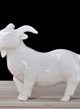 黄色陶瓷羊摆件风水补角招财十二生肖家居镇宅客厅工艺装饰摆设品