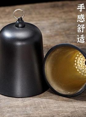 博能堂台湾地钟帝钟纯铜加银吊钟挂钟手敲钟铜铃铛送木棒锤子包邮