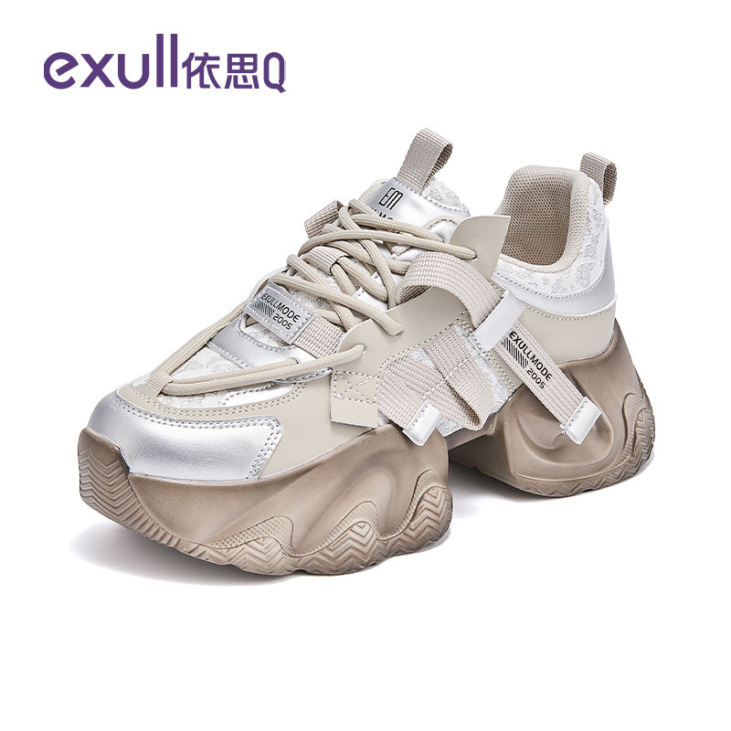 依思q厚底老爹鞋女2025新款秋冬季休闲爆款超轻百搭增高运动鞋子,淘宝优惠券,粉丝福利购,淘宝优惠卷