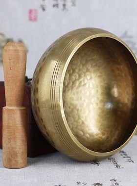 颂钵尼泊尔手工钵瑜伽冥想钵西藏音钵铜钵佛音碗铜V磬采耳音钵摆