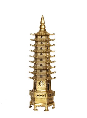 纯铜文昌塔摆件七层九层13层文昌塔大小号办公桌书房装饰工艺礼品