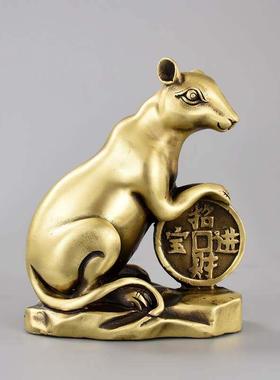 纯铜十二生肖摆件鼠牛虎兔龙蛇马羊猴鸡狗猪家居全套饰品工艺礼品