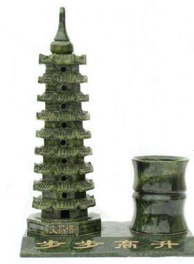 文昌塔摆件笔筒9层13层男女孩初高中生书房办公室桌面玉石工艺品