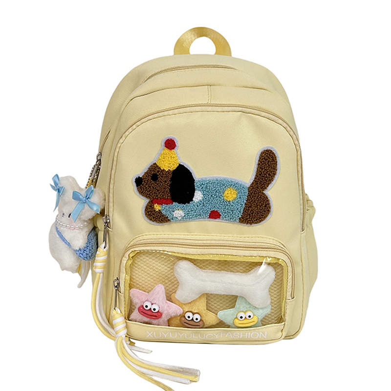 书包初中女生双肩包女ins风带透明层痛包大容量高中生小肩包背包 - 图3