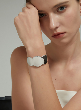 assaid花边曲线手镯宽版手环