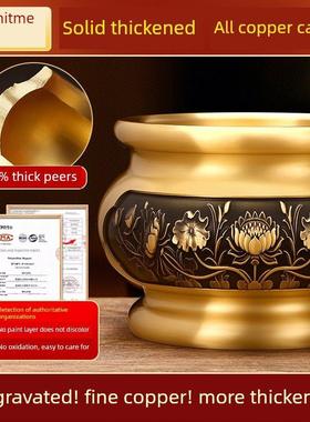 铜香炉供奉套装果盘烛台招财进宝财神佛具用品家用室内线香上香炉