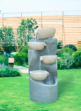 现代流水生财摆件喷泉装饰品阳台花园户外庭院家居落地循环水景观