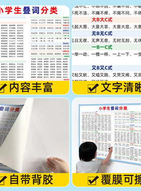 小学生叠词量词分类挂图墙贴