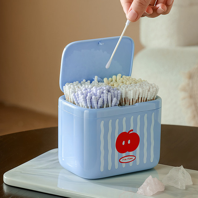 Macaron lifting compartment cotton swab box toothpick box home use