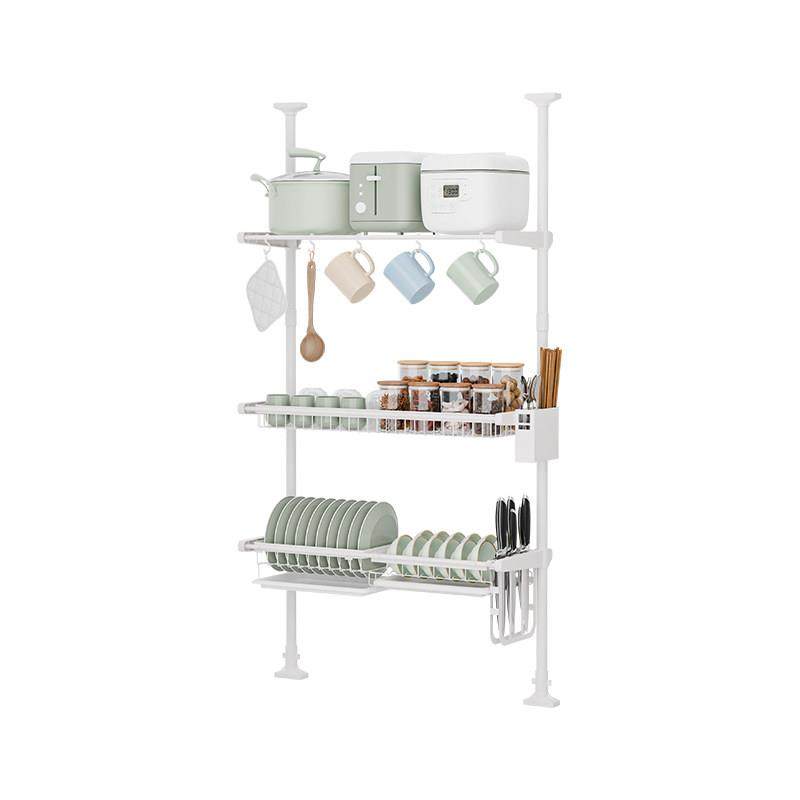 厨房置物架多功能顶天立地碗碟沥水架橱柜下水槽上窗台多层收纳架,淘宝优惠券,粉丝福利购,淘宝优惠卷