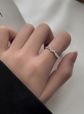冷淡风可调节开口戒指女小众