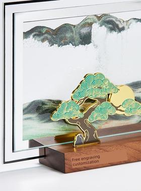 万事轻松流沙画摆件办公室桌面客厅装饰创意解压高档生日礼物
