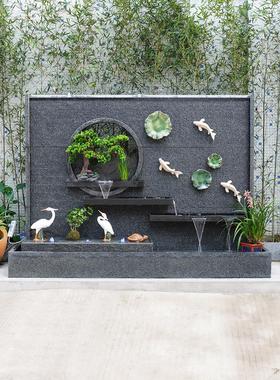 水幕墙流水屏风摆件瀑布户外庭院造景假山水景墙鱼池水系喷泉景观