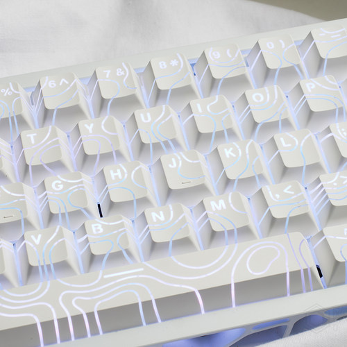 正刻等高线5.0键帽白色透光PBT材质双色注塑原厂高度 - 图2