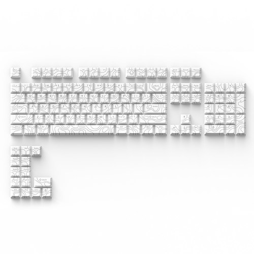 正刻等高线5.0键帽白色透光PBT材质双色注塑原厂高度 - 图3