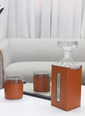 件欧式轻奢1057皮革玻璃酒器摆客厅醒餐酒店吧台样板厅房软装家居