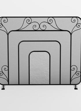 欧式铁艺炉壁架壁炉罩TUX壁炉风防屏火栏别墅壁炉工具火炉围
