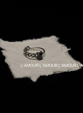 L'amour做旧款纯银戒指女y2k风个性简约气质时尚大气小众设计开口