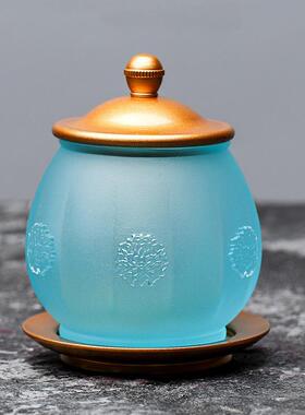 琉璃佛具套装香炉家用供佛果盘圣水杯佛前供灯花瓶净水杯佛堂供具