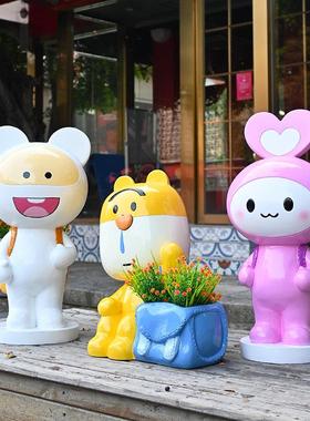 幼儿园装饰摆件玻璃钢卡通动物雕塑商场橱窗美陈店铺门口迎宾摆件