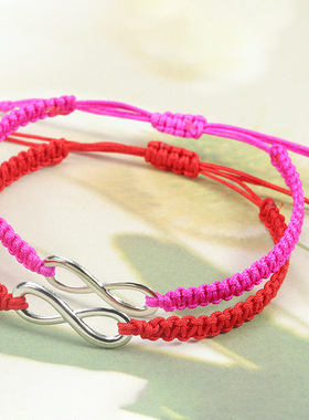 跨境热销8字幸运手绳 手工编织手链情侣闺蜜友谊礼物饰品 手链