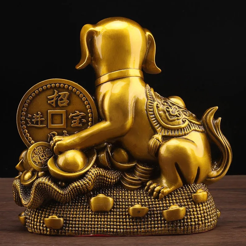 黄铜金钱生肖狗聚宝盆家居摆件奇门盾甲化解击刑戊落震宫入墓巽宫,淘宝优惠券,粉丝福利购,淘宝优惠卷