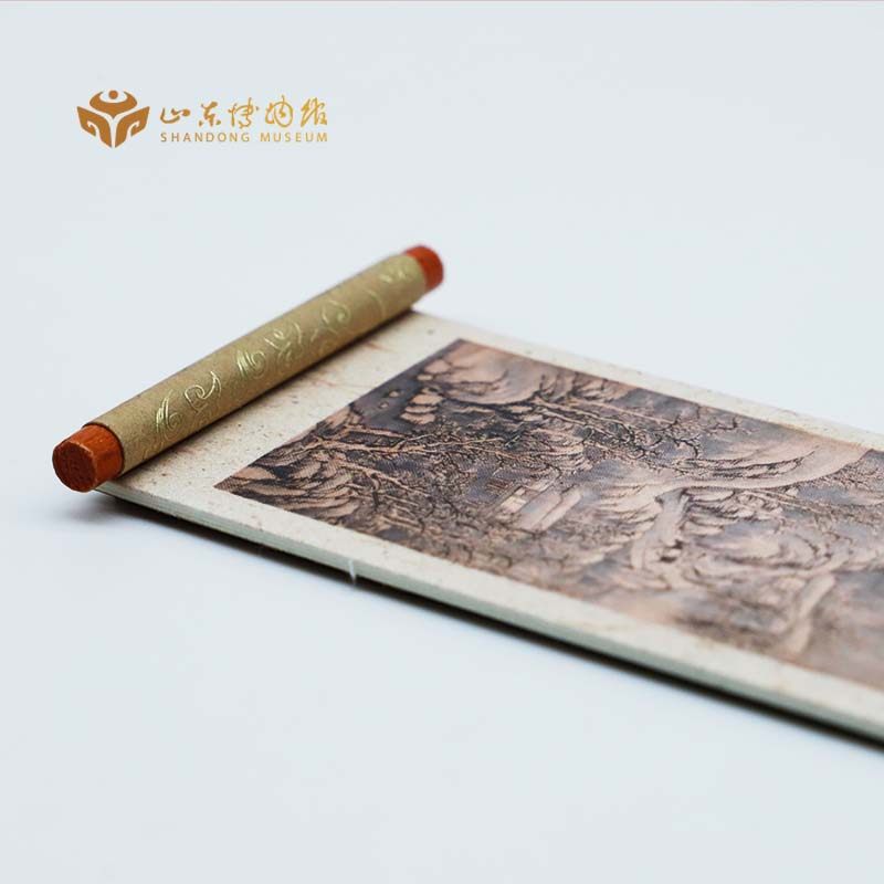 山东博物馆文创丨画轴冰箱贴双松图鹊华秋色图济南旅游纪念品礼物