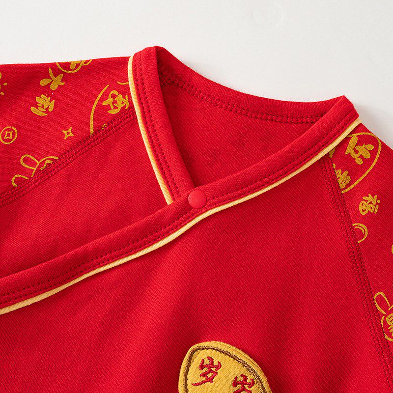 婴儿连体衣纯棉四季款满月宝宝衣服红色喜庆百天新生儿春秋外出服,淘宝优惠券,粉丝福利购,淘宝优惠卷