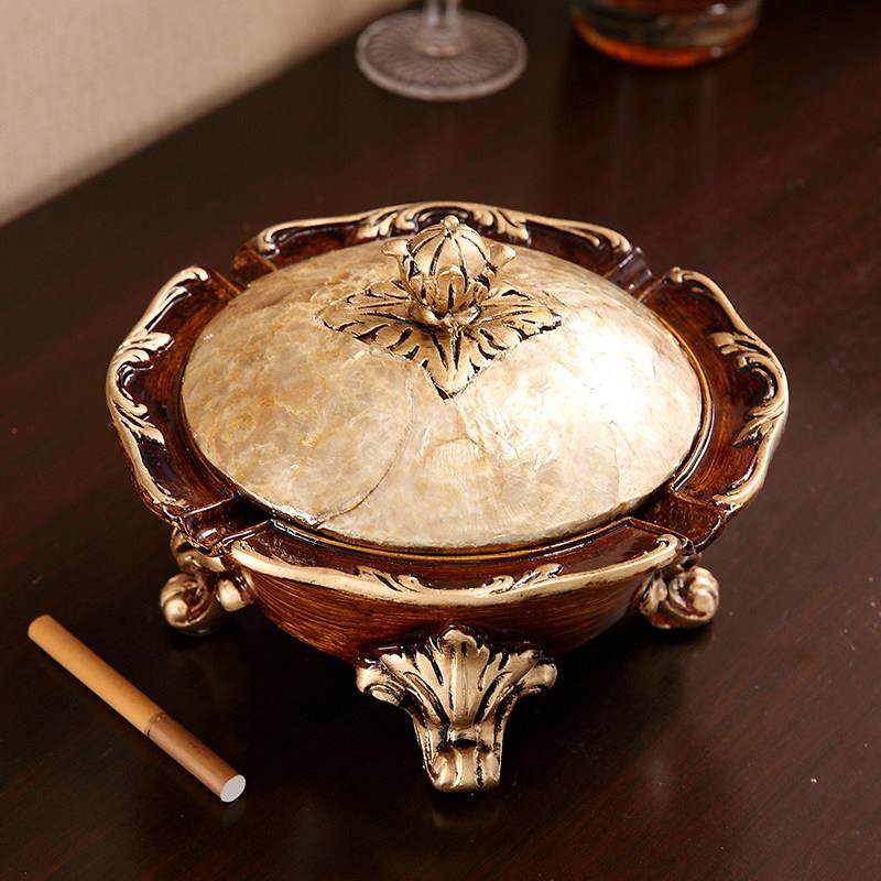 中式复古带盖烟灰缸客厅潮流创意茶几摆件办公室个性烟缸防飞灰,淘宝优惠券,粉丝福利购,淘宝优惠卷