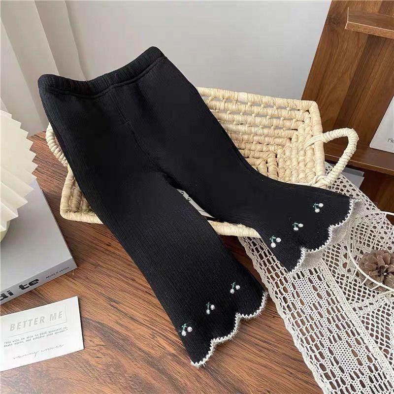 女童一体绒喇叭裤秋冬款儿童韩版洋气百搭裤子宝宝加绒保暖长裤Q,淘宝优惠券,粉丝福利购,淘宝优惠卷