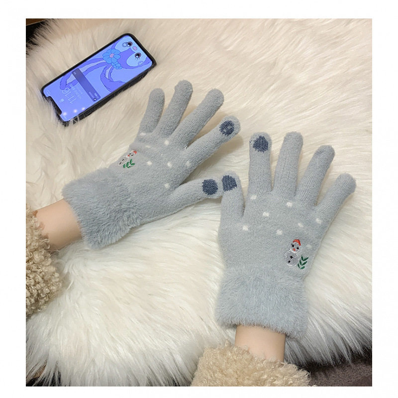 手套冬季女可爱骑行保暖加绒加厚防寒学生毛线秋冬天可触屏手套,淘宝优惠券,粉丝福利购,淘宝优惠卷