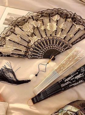 新复古蕾丝中国风扇子舞蹈折扇拍