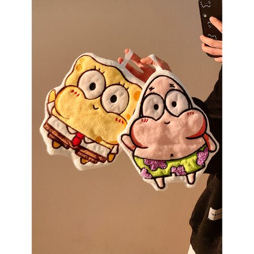 可爱挂式擦手巾超强吸水毛巾卫生间加厚洗手帕儿童厨房抹布 - 图1