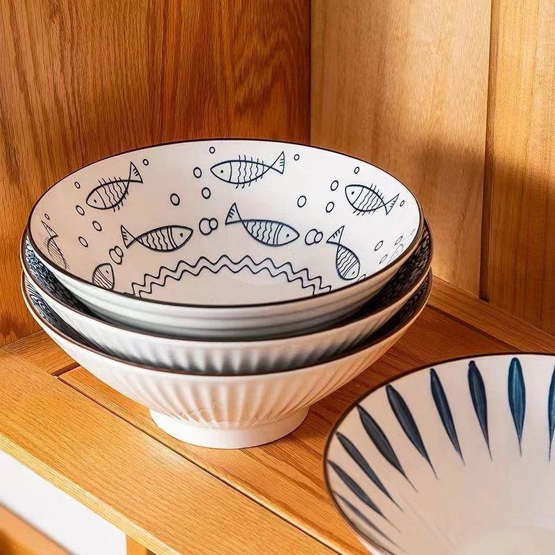 饭碗简约日式拉面泡面家用网红餐具拉面碗瓷碗商用斗笠碗好多鱼s,淘宝优惠券,粉丝福利购,淘宝优惠卷