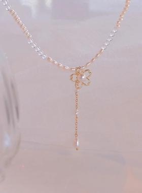 天然珍珠项链轻奢小众锁骨链