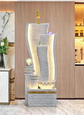 欧式流水摆件客厅轻奢景观循环水幕墙客厅风水轮生财装饰落地喷泉