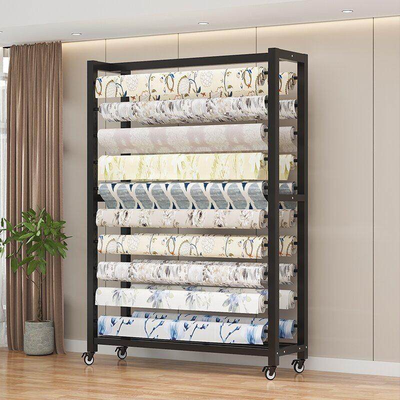 纺织布料面料展示架移动带轮家纺布卷布样吊卡货架皮革桌布塑料膜,淘宝优惠券,粉丝福利购,淘宝优惠卷