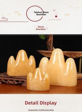 天然黄玉山，肥山形玉石，敢做胖子，富庶角落，山水摆件