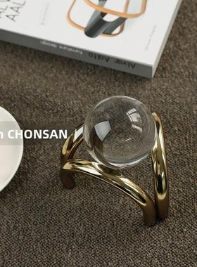 现代简约水晶工艺品设计师样板间客厅书房风水摆件入口茶桌摆件