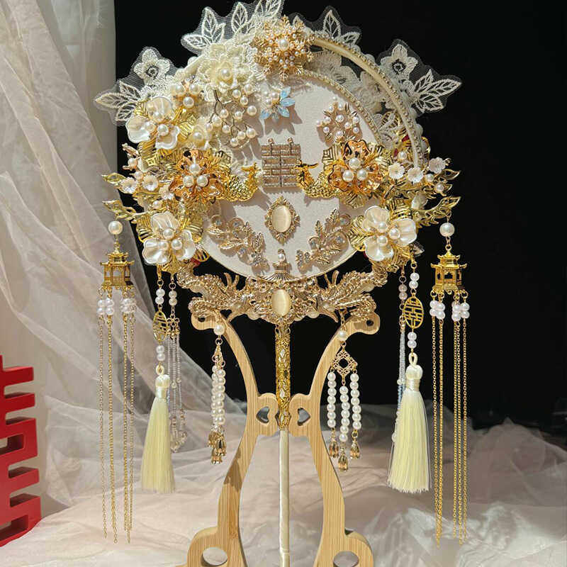 中式新娘团扇结婚diy材料包双面双色出嫁礼物喜扇婚礼秀禾手工扇,淘宝优惠券,粉丝福利购,淘宝优惠卷