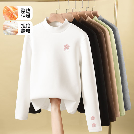 都市丽人绒德打底衫女冬2025新款今年流行爆款保暖白色内搭上衣Y