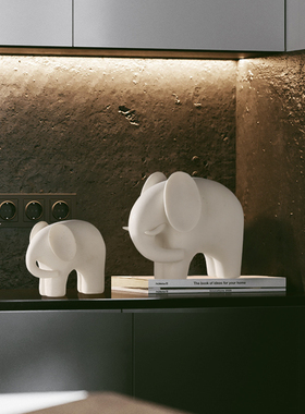 简约现代大象摆件一对办公室装饰品客厅酒柜摆件家居饰品工艺品