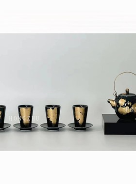 中式极简样板房装饰茶几茶室套装酒店售楼处摆件托盘陶瓷茶具茶杯