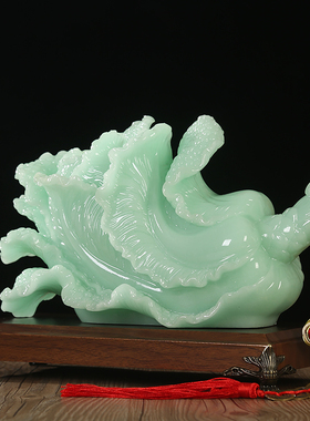 新中式玉白菜招财摆件客厅酒柜装饰品办公室桌面摆设店铺开业礼品