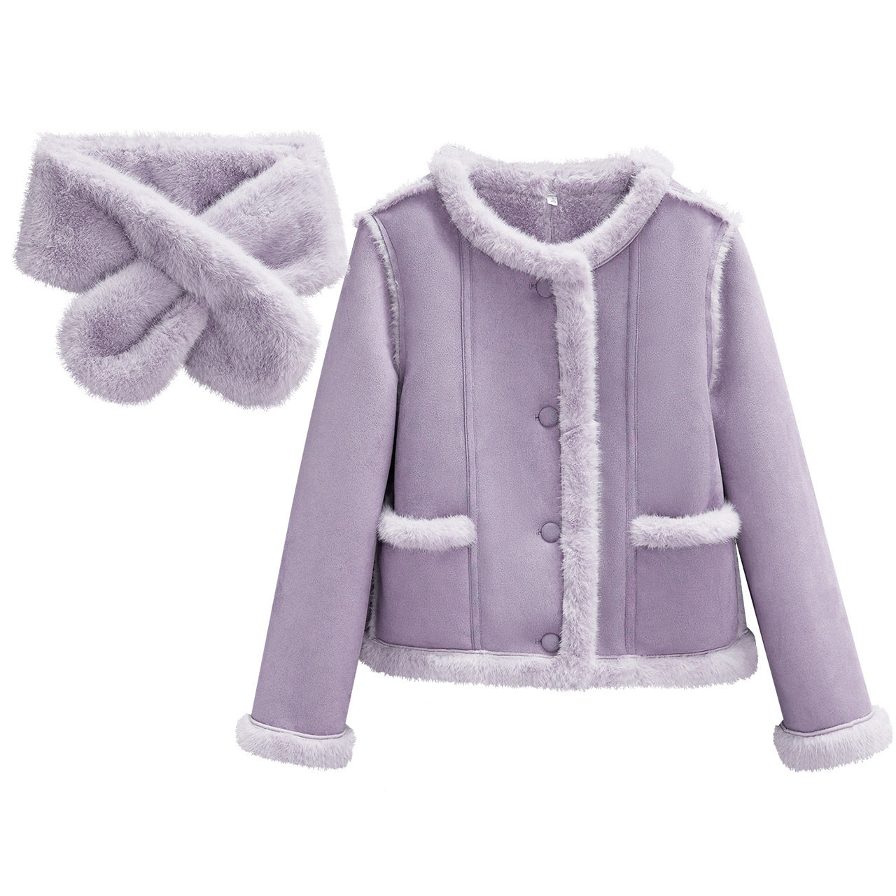 IEF/爱依服小个子专属2025新款冬季磨砂皮外套短款加绒皮衣外套女,淘宝优惠券,粉丝福利购,淘宝优惠卷