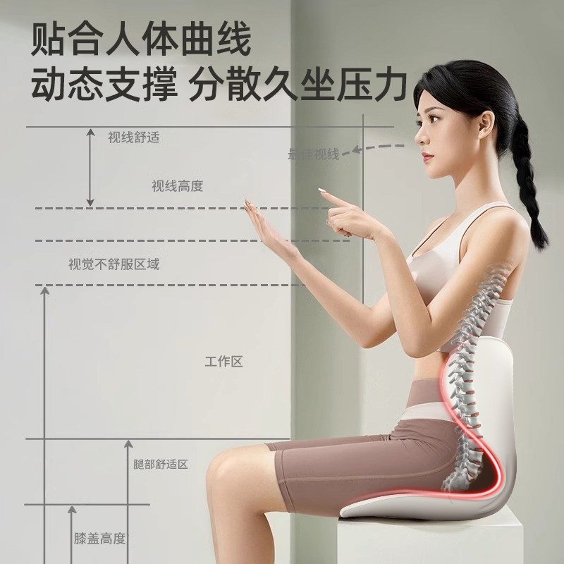 护腰坐垫靠背一体人体工学办公室坐姿椅加大腰部靠垫久坐不累神器,淘宝优惠券,粉丝福利购,淘宝优惠卷