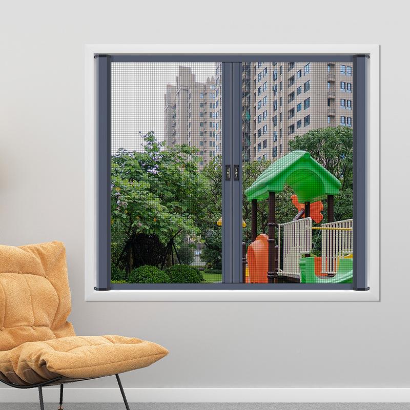 缩收式纱伸缩隐形纱窗左右拉窗回卷式新隐形可拆洗BDE防品蚊虫卷 - 图2