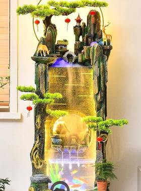 假山件流泉水喷湿水tb-69904景客厅鱼缸生财摆室内加器办公室风水