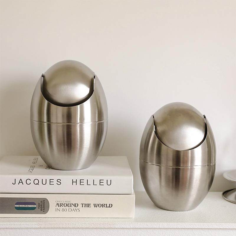 轻桌面垃奢值圾F5M72315桶高颜小型桌上餐桌迷蛋形垃圾桶台你面意,淘宝优惠券,粉丝福利购,淘宝优惠卷